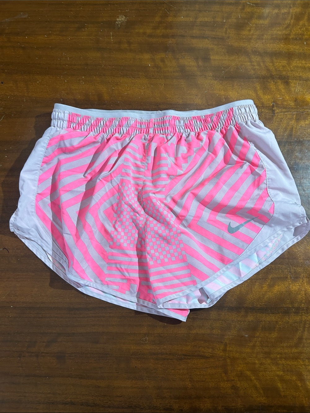 Nike Pink and White Women's Athletic Shorts
